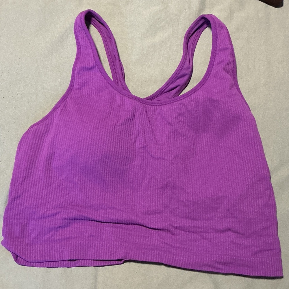 Calia Purple Ribbed Tank Top